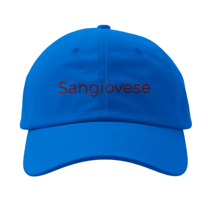 Cap with 'Sangiovese' elegantly embroidered on the front, perfect for wine enthusiasts and casual style.