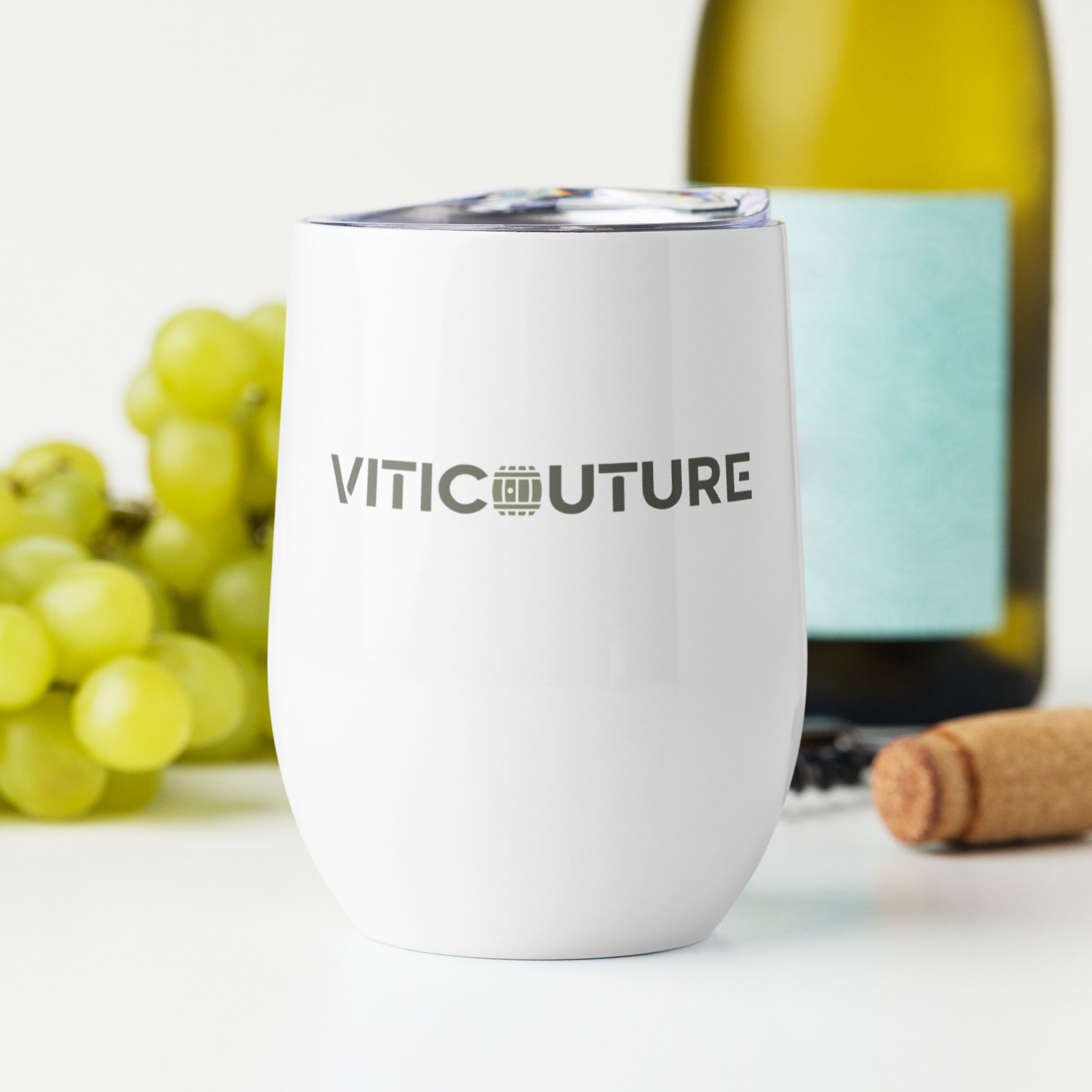 Sleek and stylish Viticouture insulated wine tumbler, designed to keep your favorite wine at the perfect temperature for sipping in style.