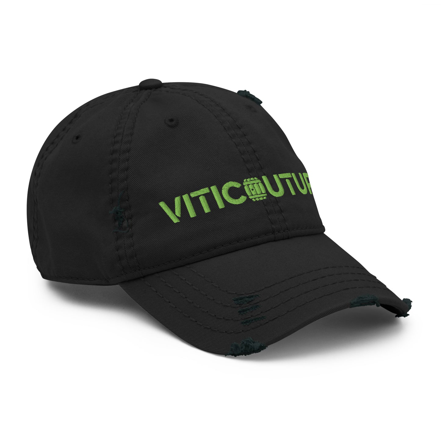 Viticouture Vintage Distressed Dad Hat – A stylish, worn-in cap with the Viticouture logo, perfect for wine lovers.