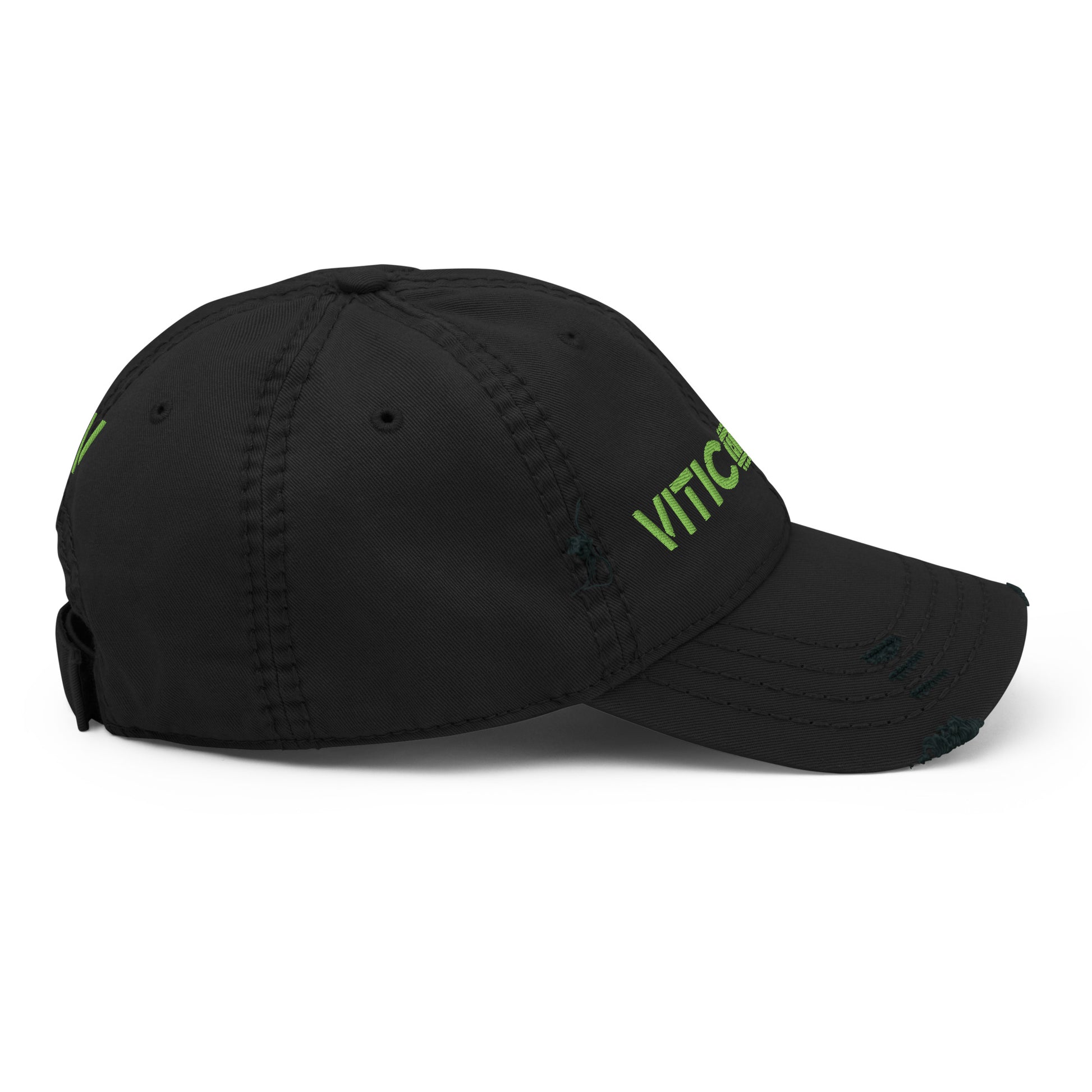 Viticouture Vintage Distressed Dad Hat – A stylish, worn-in cap with the Viticouture logo, perfect for wine lovers.