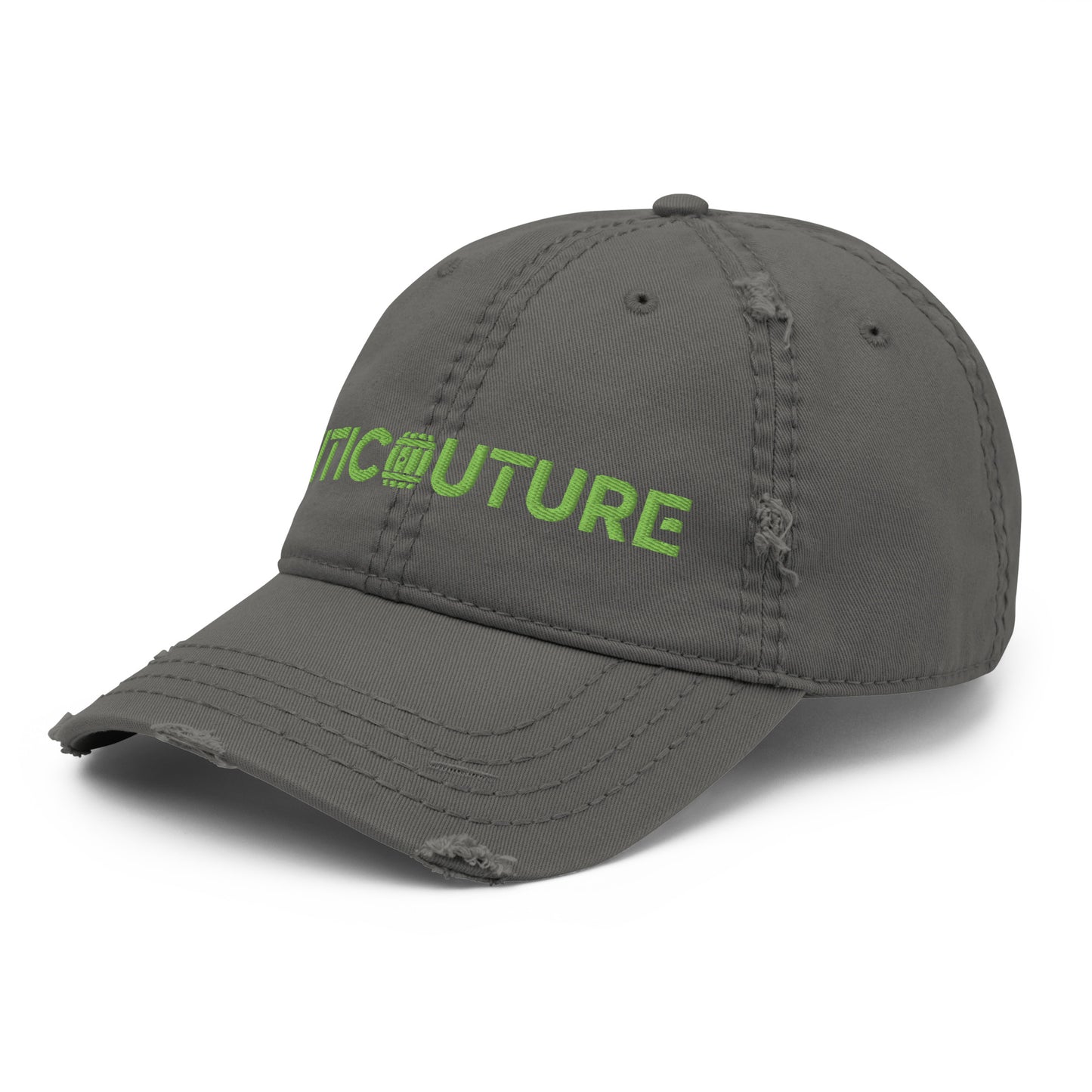 Viticouture Vintage Distressed Dad Hat – A stylish, worn-in cap with the Viticouture logo, perfect for wine lovers.