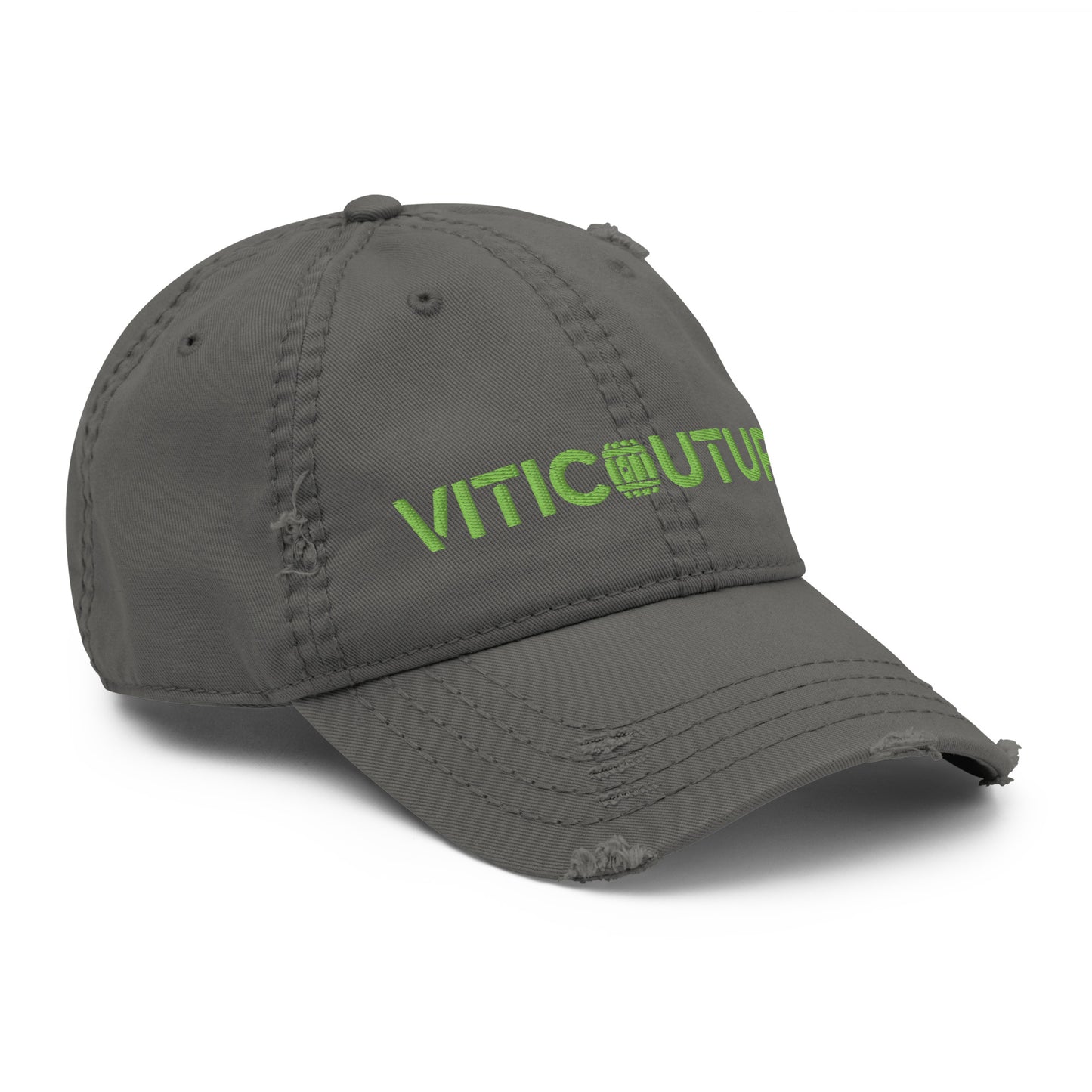 Viticouture Vintage Distressed Dad Hat – A stylish, worn-in cap with the Viticouture logo, perfect for wine lovers.