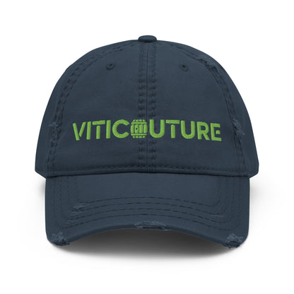 Viticouture Vintage Distressed Dad Hat – A stylish, worn-in cap with the Viticouture logo, perfect for wine lovers.