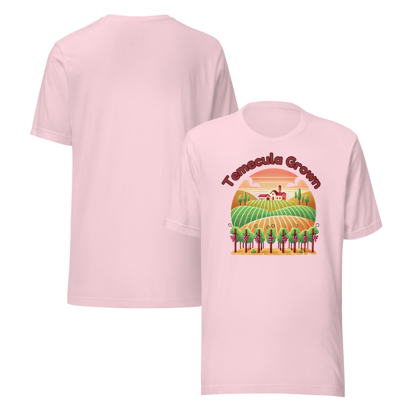 Stylish Temecula Grown Vineyard T-Shirt featuring a design inspired by Temecula wine country, perfect for wine lovers and vineyard enthusiasts.