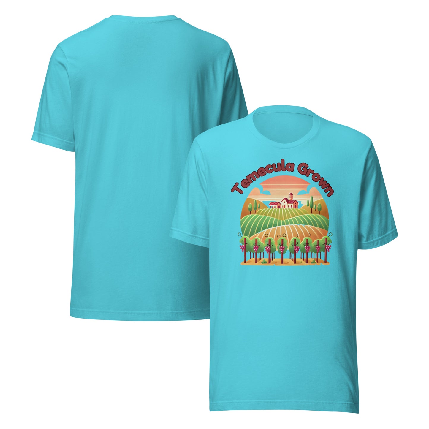 Stylish Temecula Grown Vineyard T-Shirt featuring a design inspired by Temecula wine country, perfect for wine lovers and vineyard enthusiasts.